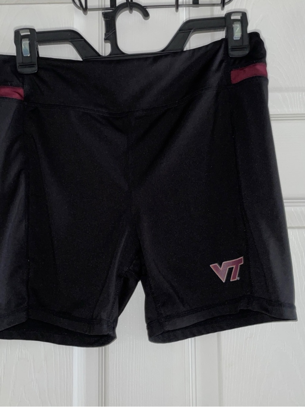 Stadium Athletics Black Bike Shorts with Maroon Accents